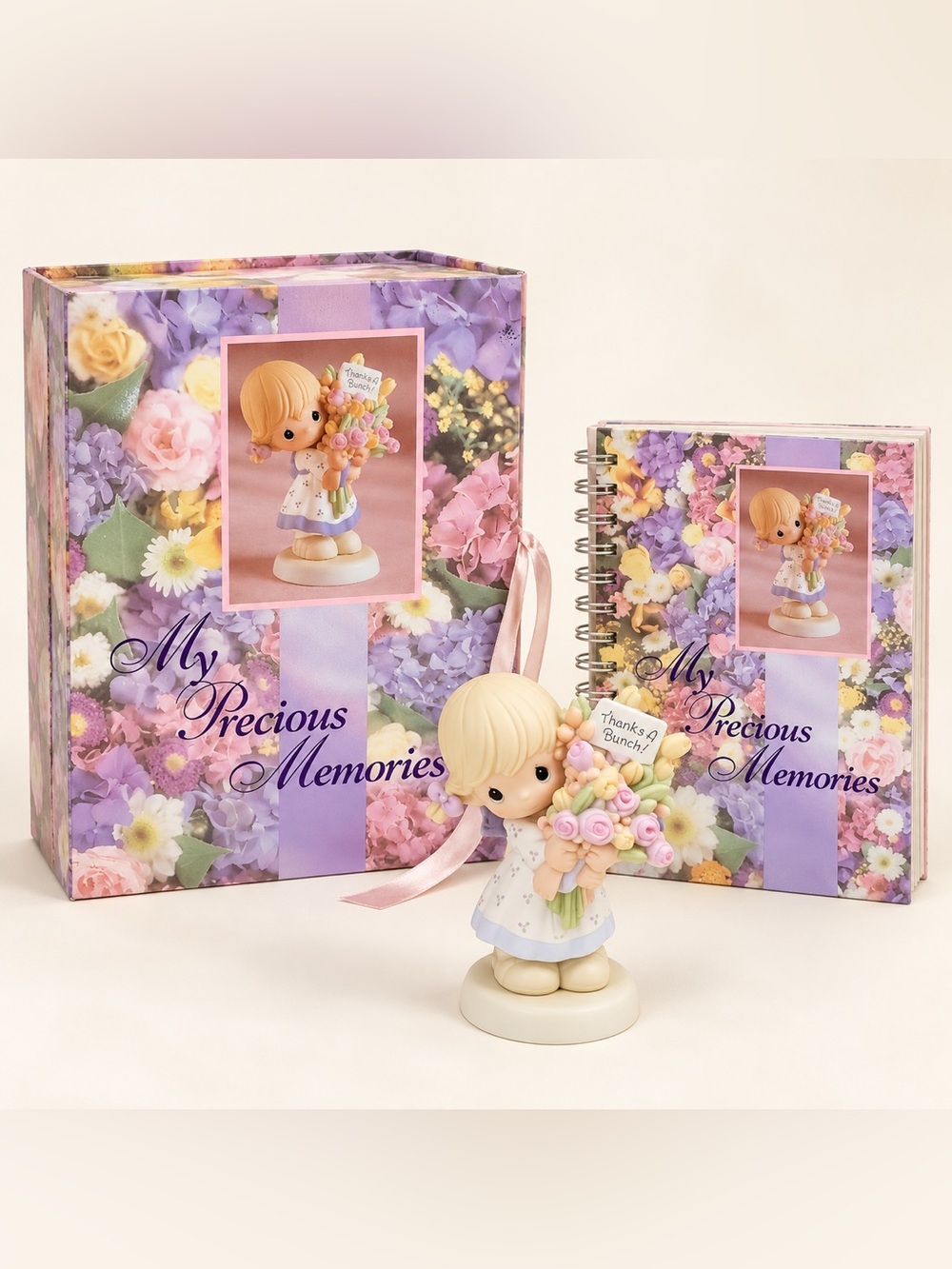 2000 Precious Moments My Precious Memories Set Figurine Photo Album Keepsake Vtg